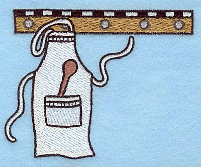 Embroidery Design: Apron hanging on rack <br> 3.08"h x 3.90"w