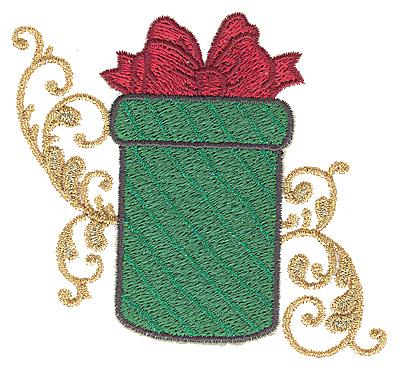 Embroidery Design: Christmas gift box<br> 3.81w X 3.40h