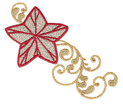 Embroidery Design: Christmas star<br> 3.85w X 3.25h