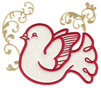 Embroidery Design: Dove applique<br> 5.78w X 4.96h