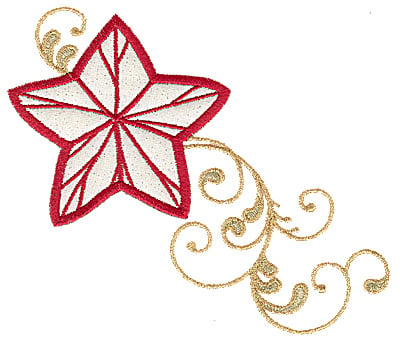 Embroidery Design: Christmas star applique<br> 5.97w X 4.93h