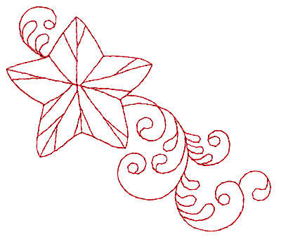 Embroidery Design: Christmas star redwork<br> 3.86w X 3.25h
