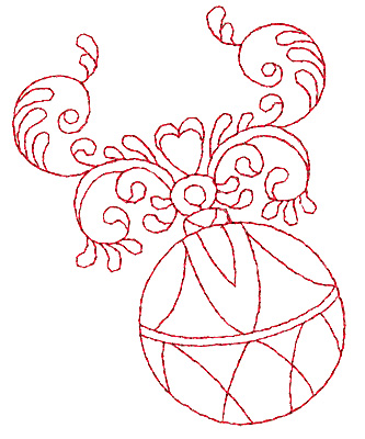 Embroidery Design: Christmas ornament redwork<br> 3.05w X 3.88h