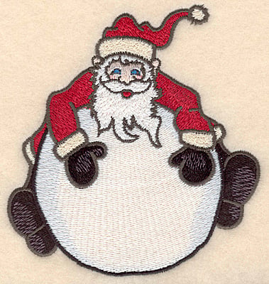 Embroidery Design: Santa on globe large<br>4.57"H x 4.40"W