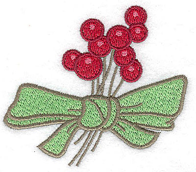 Embroidery Design: Berries with bow<br> 3.34w X 2.88h