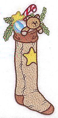 Embroidery Design: Christmas stocking large<br> 2.23w X 4.97h