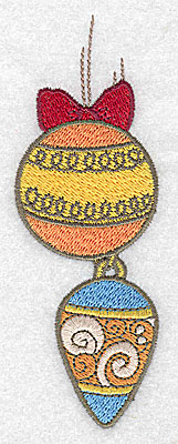 Embroidery Design: Christmas ornaments large<br> 1.75w X 4.96h