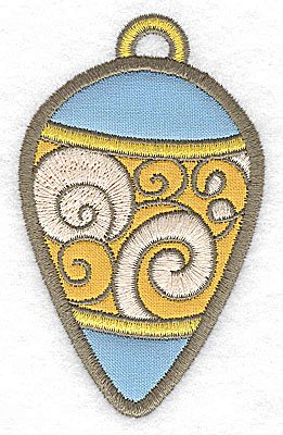 Embroidery Design: Christmas ornament (2 appliques)<br>2.38w X 3.89h