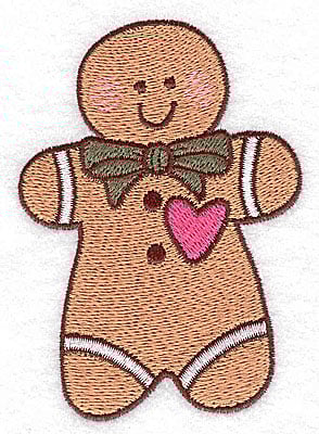 Embroidery Design: Gingerbread man large<br> 2.79w X 3.89h | Embroidery Legacy Embroidery Design: Gingerbread man large<br> 2.79w X 3.89h