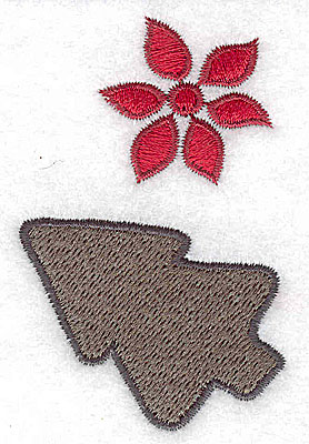 Embroidery Design: Poinsetta and christmas cookie<br>1.88w X 3.00h
