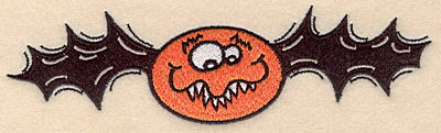 Embroidery Design: Bat large <br>6.83"w X 1.91"h