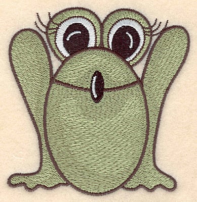 Embroidery Design: Frog large <br>3.87"w X 3.90"h