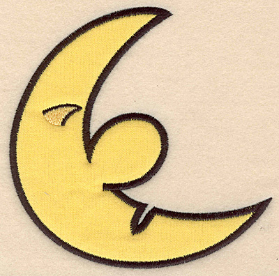 Embroidery Design: Moon applique <br>5.00"w X 5.00"h