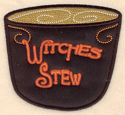 Embroidery Design: Witches stew large applique <br>4.51"w X 4.12"h