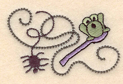 Embroidery Design: Spider and frog <br>2.43"w X 1.47"h