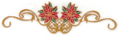 Embroidery Design: Poinsetta duo   <br> 6.94w X 1.95h