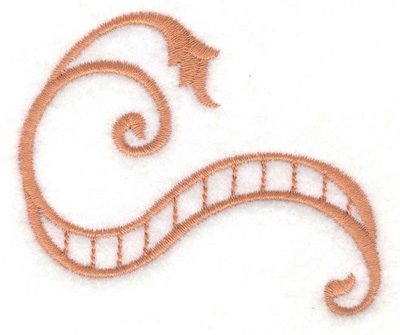 Embroidery Design: Banner with swirls<br> 2.87w X 2.37h
