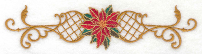 Embroidery Design: Poinsetta in center of design<br> 6.68w X 1.58h