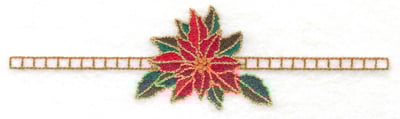 Embroidery Design: Single poinsetta on line<br> 6.91w X 1.87h