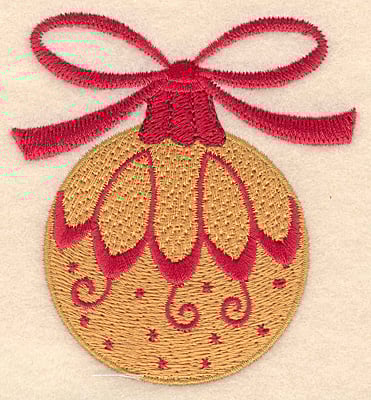 Embroidery Design: Christmas ornament gold <br> 3.20w X 3.50h | Embroidery Legacy Embroidery Design: Christmas ornament gold <br> 3.20w X 3.50h