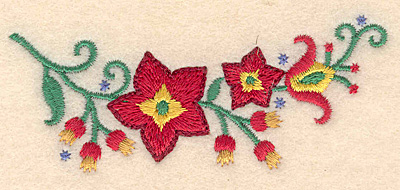 Embroidery Design: Poinsetta duo<br> 3.56w X 1.53h
