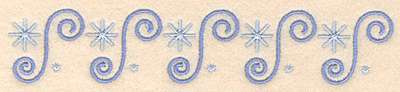 Embroidery Design: Snowflakes and swirls large<br> 6.34w X 1.24h