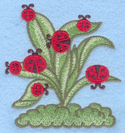 Embroidery Design: Ladybugs on plant large<br>3.27w X 3.51h | Embroidery Legacy Embroidery Design: Ladybugs on plant large<br>3.27w X 3.51h
