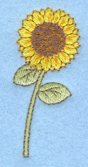 Embroidery Design: Sunflower small<br>1.14w x 2.56h | Embroidery Legacy Embroidery Design: Sunflower small<br>1.14w x 2.56h