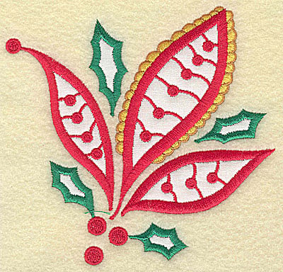 Embroidery Design: Christmas Paisley design A double applique large<br> 4.79w X 4.65h