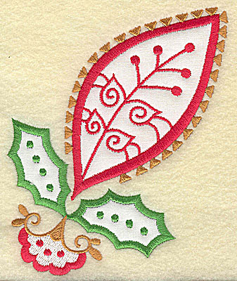 Embroidery Design: Christmas Paisley design H applique large<br> 4.16w X 4.98h