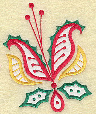 Embroidery Design: Christmas Paisley design I applique large<br> 4.15w X 4.95h