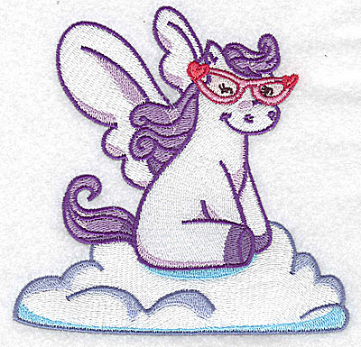 Embroidery Design: Pegasus wearing sunglasses large<br> 4.97w X 4.89h