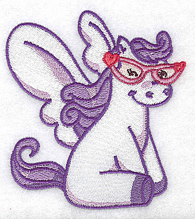 Embroidery Design: Pegasus B with sunglasses<br> 3.53w X 3.89h