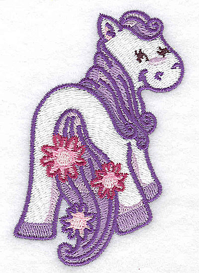 Embroidery Design: Pegasus C with flowers<br> 2.51w X 3.73h