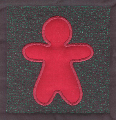 Embroidery Design: 4 inch Gingerbread Man<br>3.90w X 4.02h