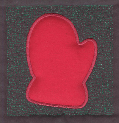 Embroidery Design: 4 inch Mitten<br>3.89w X 4.02h