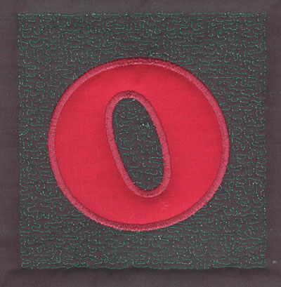 Embroidery Design: 4 inch O Applique Stipple <br> 3.90w X 4.03h