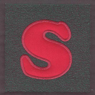 Embroidery Design: 4 inch S Applique Stipple<br>3.89w X 4.03h