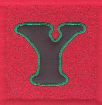 Embroidery Design: 4 inch Y Applique Stipple<br>3.90w X 4.03h
