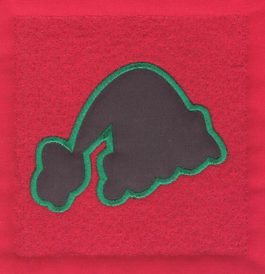 Embroidery Design: 4 inch Santa Hat<br> 3.90w X 4.02h