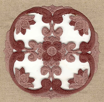 Embroidery Design: Floral cutwork with border large<br> 4.98w X 4.98h