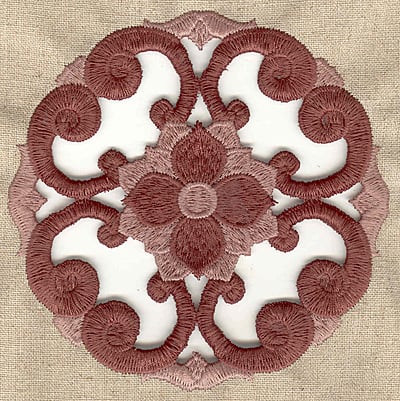 Embroidery Design: Floral swirl cutwork large<br> 4.98w X 4.98h