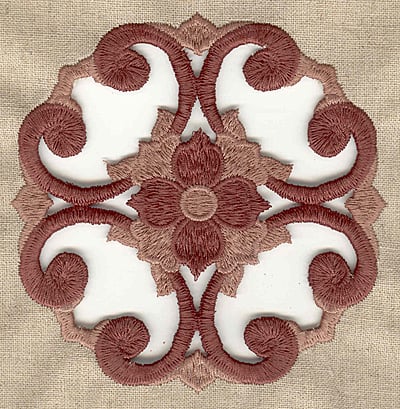 Embroidery Design: Floral swirling cutwork large<br> 4.98w X 4.98h