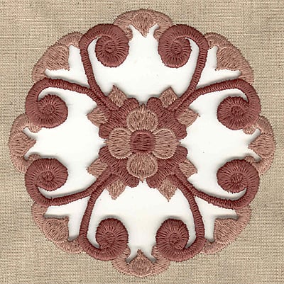 Embroidery Design: Floral swirl cutwork large<br> 4.97w X 4.97h