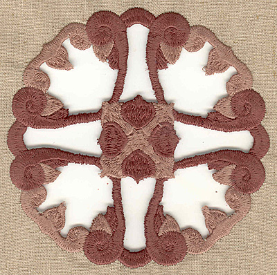 Embroidery Design: Patterned cutwork large<br> 4.96w X 4.97h