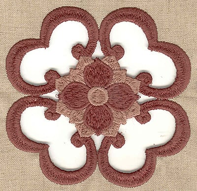 Embroidery Design: Hearts and flower cutwork large<br> 4.47w X 4.47h