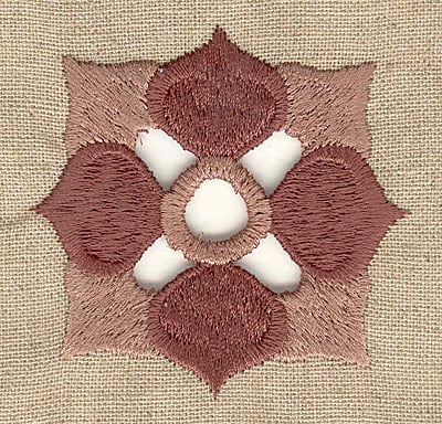 Embroidery Design: Floral square cutwork large<br> 2.54w X 2.54h