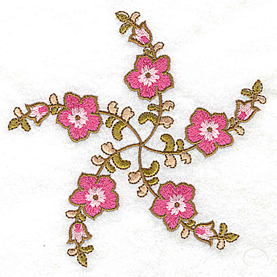 Embroidery Design: Carousel Flowers A large<br> 4.94w X 4.88h
