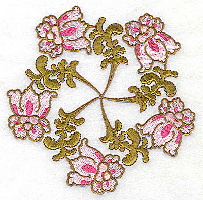 Embroidery Design: Carousel Flowers C large<br> 4.90w X 4.98h
