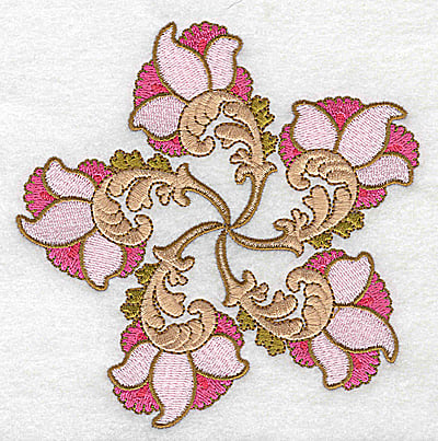 Embroidery Design: Carousel Flowers D large<br> 4.94w X 4.98h